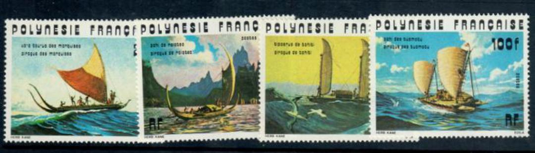 FRENCH POLYNESIA 1976 Ancient Pirogues. Set of 4. - 50660 - UHM image 0
