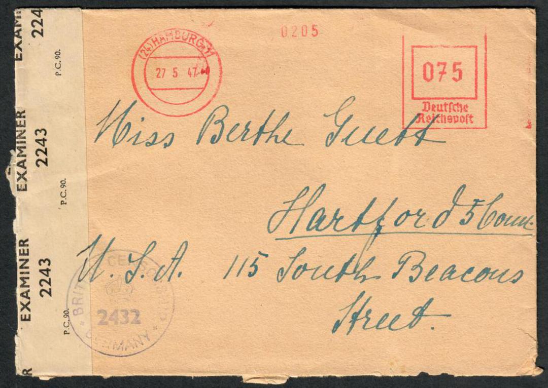 GERMANY Allied Occupation 1947 Private Letter Censored by examiner 253 and by British Censorship 2432. - 32398 - PostalHist image 0