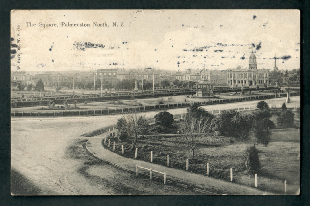 Postcard of The Square Palmerston North. - 47281 - Postcard image 0