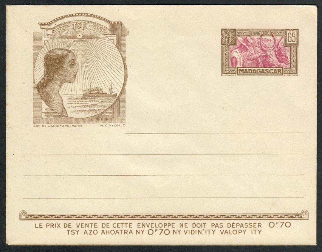 MADAGASCAR 1930 Postal Stationery 65fr Mauve and Brown. Unused. - 530485 - PostalHist image 0