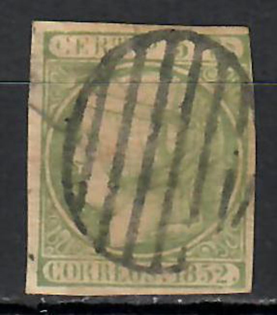 SPAIN 1852 Definitive 5r Yellow-Green. Nice copy with barred oval cancel. - 71003 - FU image 0