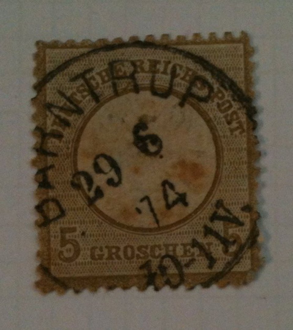 GERMANY 1872 Thaler Currency Large Shield Definitive 5gr Bistre. - 76022 - Used image 0
