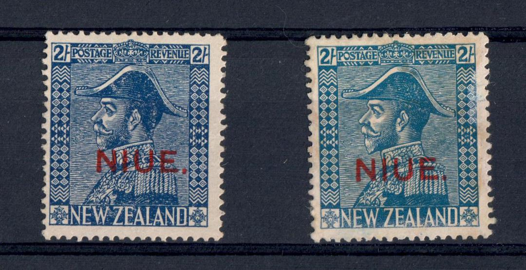 NIUE 1927-1928 Geo 5th Admirals. Jones paper Deep Blue and the Cowan paper Light Blue. - 20564 - Mint image 0