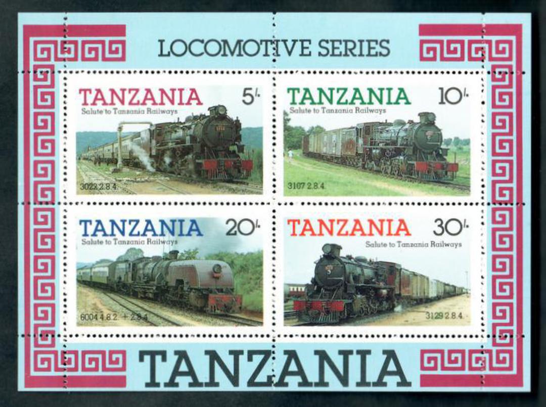 TANZANIA 1985 Railway Locomotives. First series. Miniature sheet. - 50286 - UHM image 0