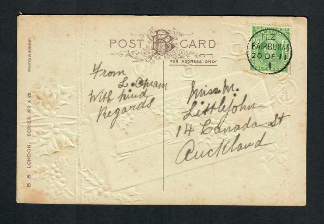 NEW ZEALAND Postmark Whangarei  FAIRBURNS. A Class cancel on 1911 postcard. Full clear strike. Very superb. - 31494 - Postmark image 0