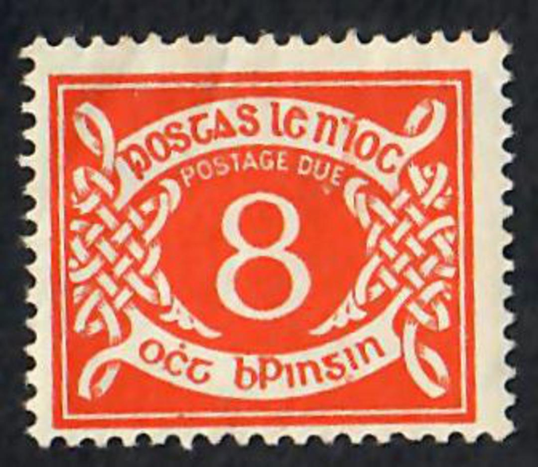 IRELAND 1940 Postage Due 8d Orange. Very light hinge marks. Slight gum crinkle. No toning or browning. - 70005 - LHM image 0