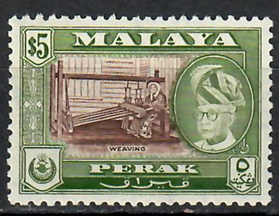 PERAK 1957 Definitive $5 Brown and Bronze-Green. Perf 13x12½. - 70948 - UHM image 0