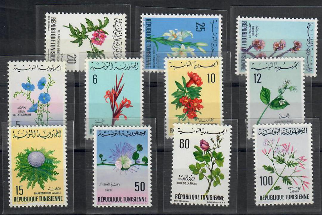 TUNISIA 1968 Definitives Flowers. Set of 11. - 22332 - UHM image 0