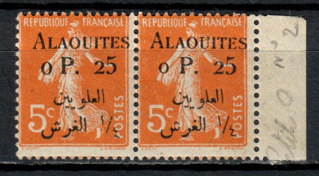 ALAOUITES 1925 Definitive 0p25 on 5c Orange. Pair one with the small 0. - 11001 - Mint image 0