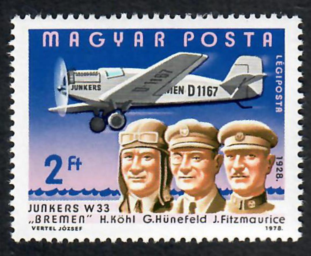 HUNGARY 1978 Famous Aviators. Set of 7. - 23768 - UHM image 3