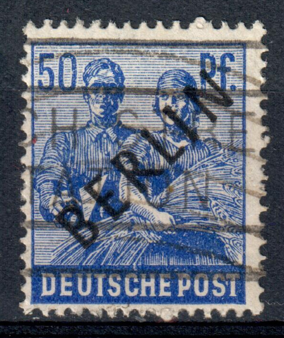 WEST BERLIN 1948 Definitive 50pf Ultramarine. Black overprint. - 76069 - Used image 0