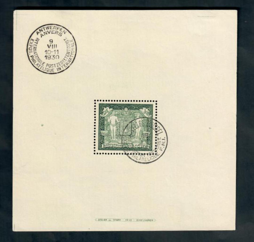 BELGIUM 1930 International Stamp Exhibition Antwerp. Miniature sheet. Slight imperfection. - 50165 - Used image 0