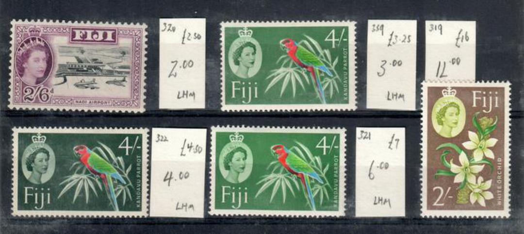 FIJI Selection of middle value of the Elizabeth block watermark issue. Retail $NZ 27.00 $US 12.00. - 20333 - LHM image 0