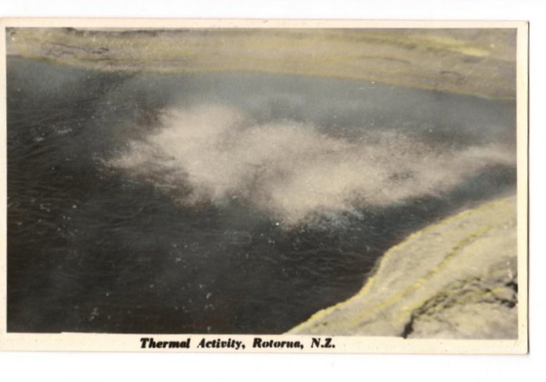Tinted Postcard by N S Seaward of Thermal Activity Rotorua. - 46292 - Postcard image 0