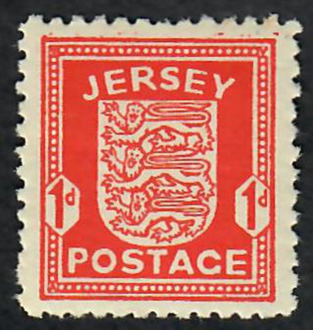 JERSEY 1941 German Occupation Â½d Bright Green and 1d Scarlet both on Greyish paper. - 70337 - UHM image 0