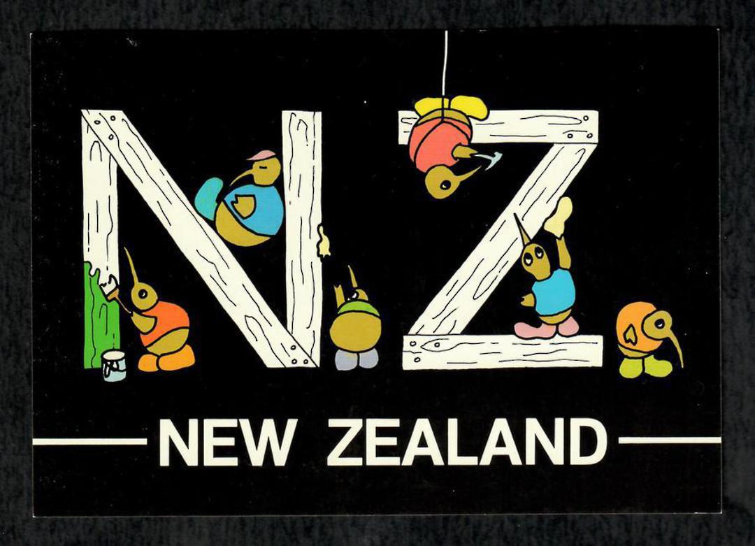 Modern Coloured Postcards of styalized Kiwis. Two cards. - 444965 - Postcard image 1