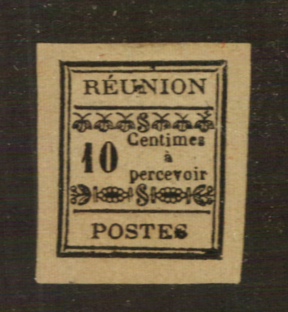 REUNION 1889 Postage Due 10c Black on Toned Paper. - 76448 - LHM image 0