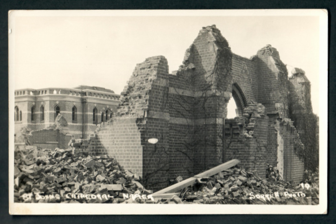 Real Photograph by Sorrell of St johns Cathedral Quake. - 47969 - Postcard image 0