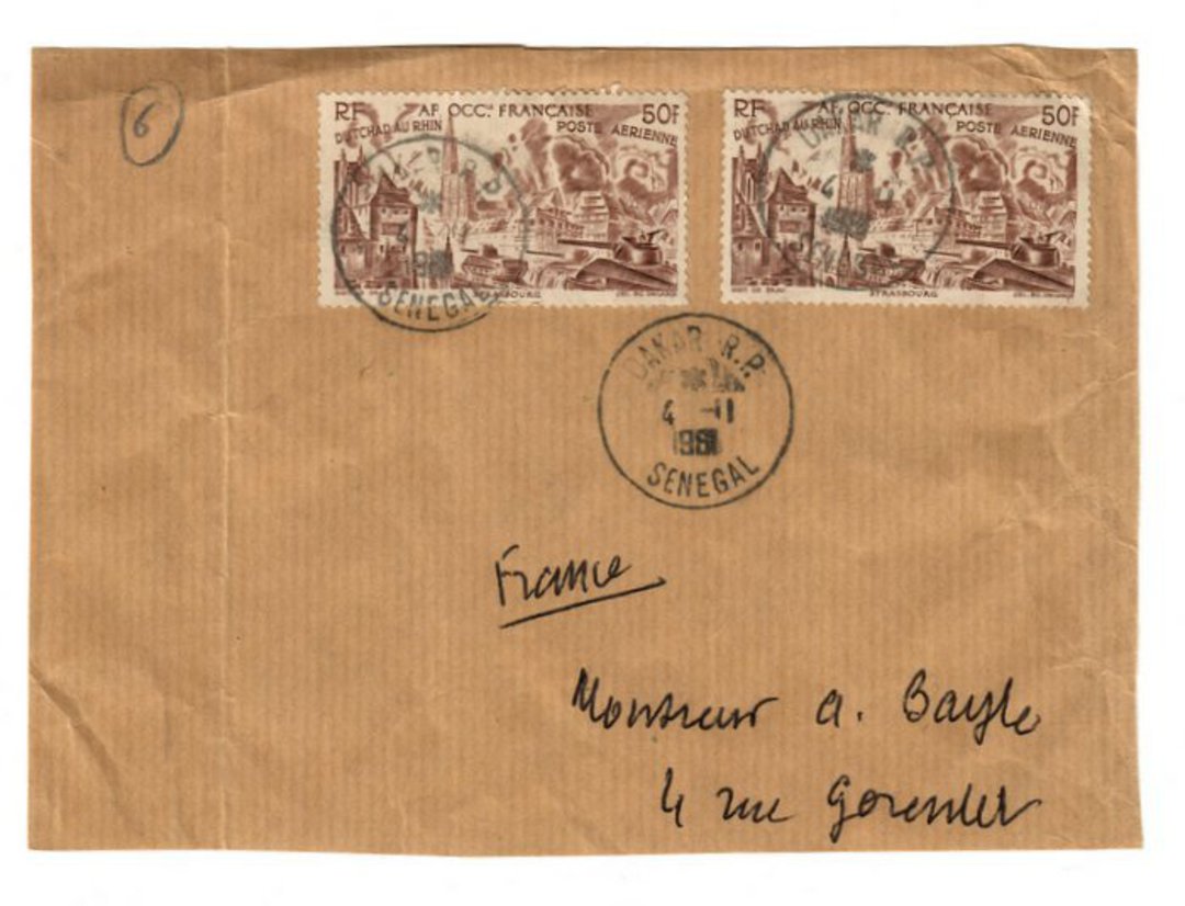 FRENCH WEST AFRICA 1961 Front from Dakar Senegal to France. - 37571 - PostalHist image 0