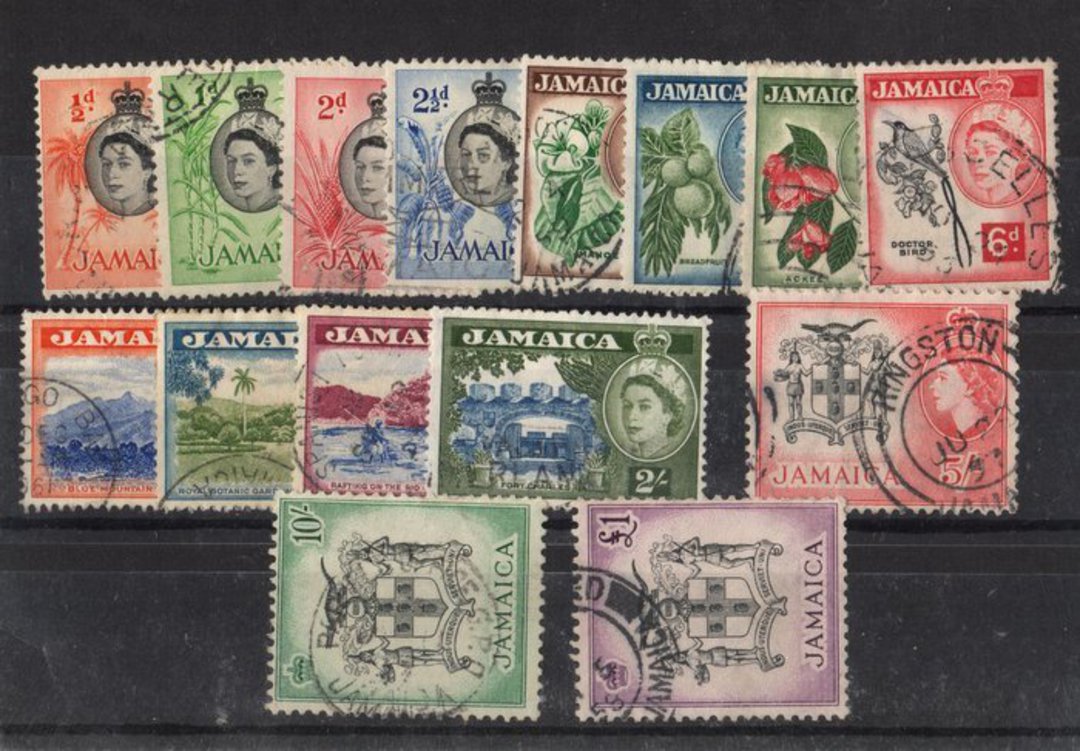 JAMAICA 1956 Elizabeth 2nd Definitives. Set of 16. - 22525 - Used image 0