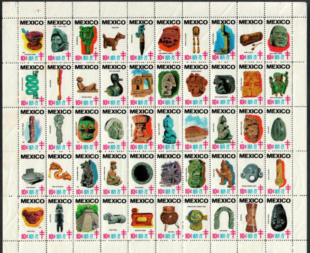 MEXICO 1972 Tuberculosis. Sheet of 50.Cinderellas. - 100179 - UHM image 0