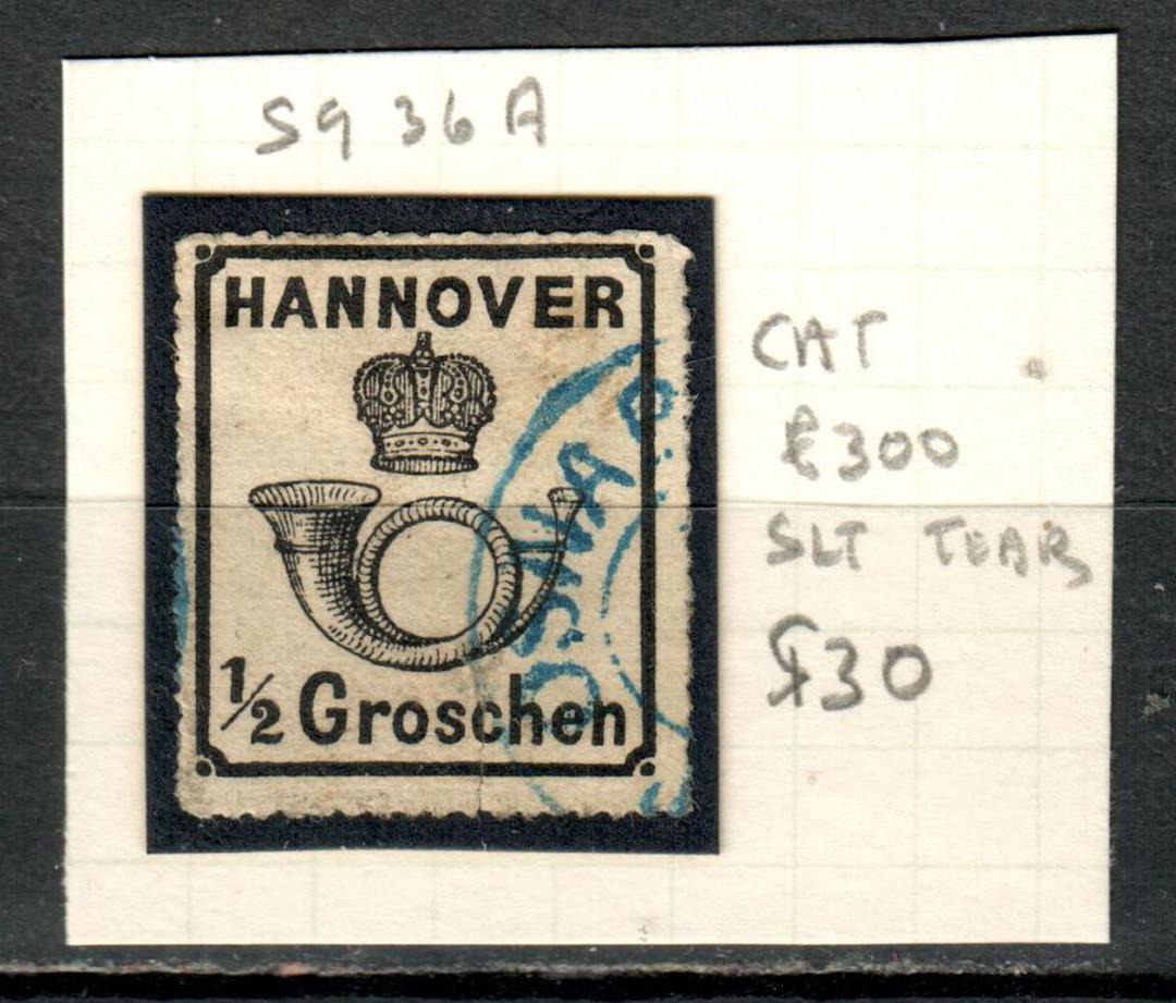HANOVER 1864 Definitive ½gr Black. Slight tear. From the collection of H Pies-Lintz. - 9470 - FU image 0