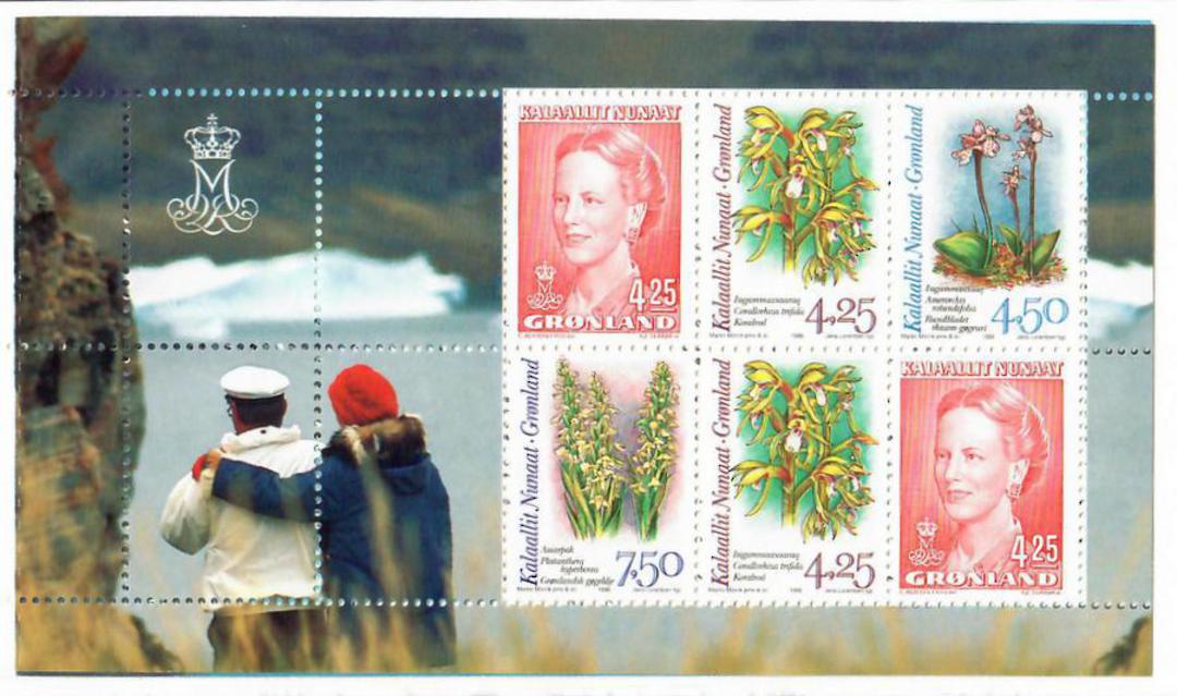 GREENLAND 1993 Booklet.  Queen Margarethe and Arctic Orchids. - 28206 - Booklet image 1