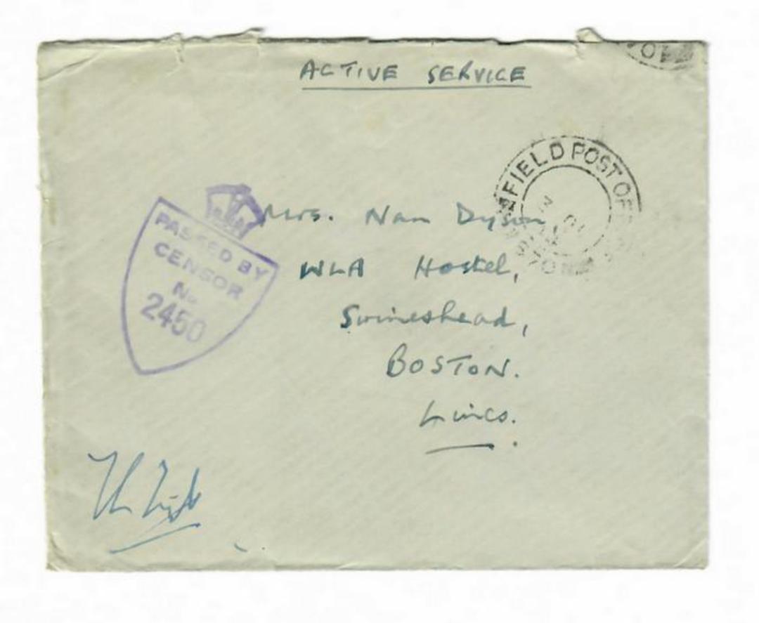 GREAT BRITAIN 1944 Letter to Boston Lincs from Field Post Office 970. Passed by censor 2450. - 30242 - PostalHist image 0