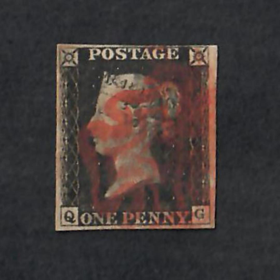 GREAT BRITAIN 1840 Penny Black. Red cancel 4 margins. - 70338 - FU image 0