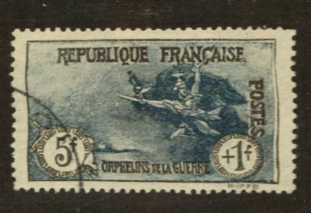 FRANCE 1926 War Orphans' Fund 5fr+1fr Blue and Black. - 76230 - VFU image 0