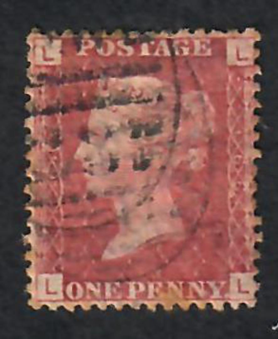 GREAT BRITAIN 1858 1d Red Plate 166 Letters LLLL. - 70166 - Used image 0