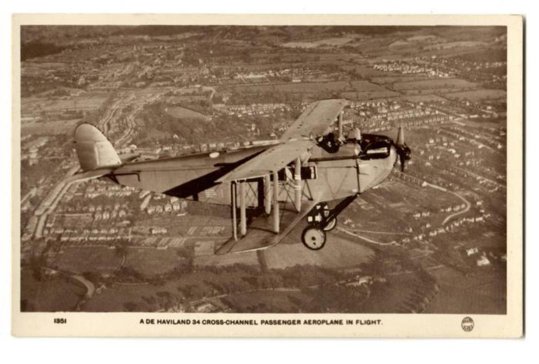 Real Photograph of the De Haviland 34 Cross-Channel Passenger Aeroplane. - 40891 - Postcard image 0