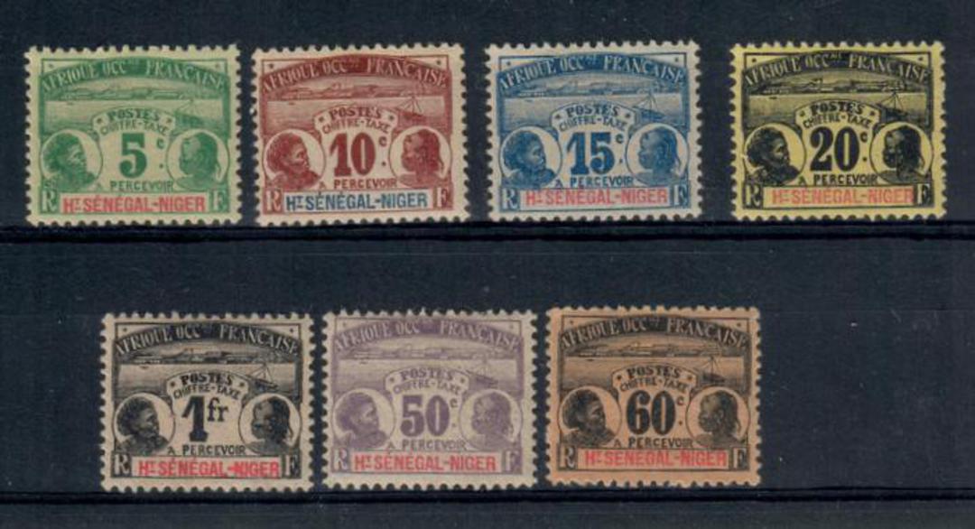 UPPER SENEGAL AND NIGER 1906. Postage Due. Set of 7. Some hinge remains but fresh appearance. - 21450 - Mint image 0