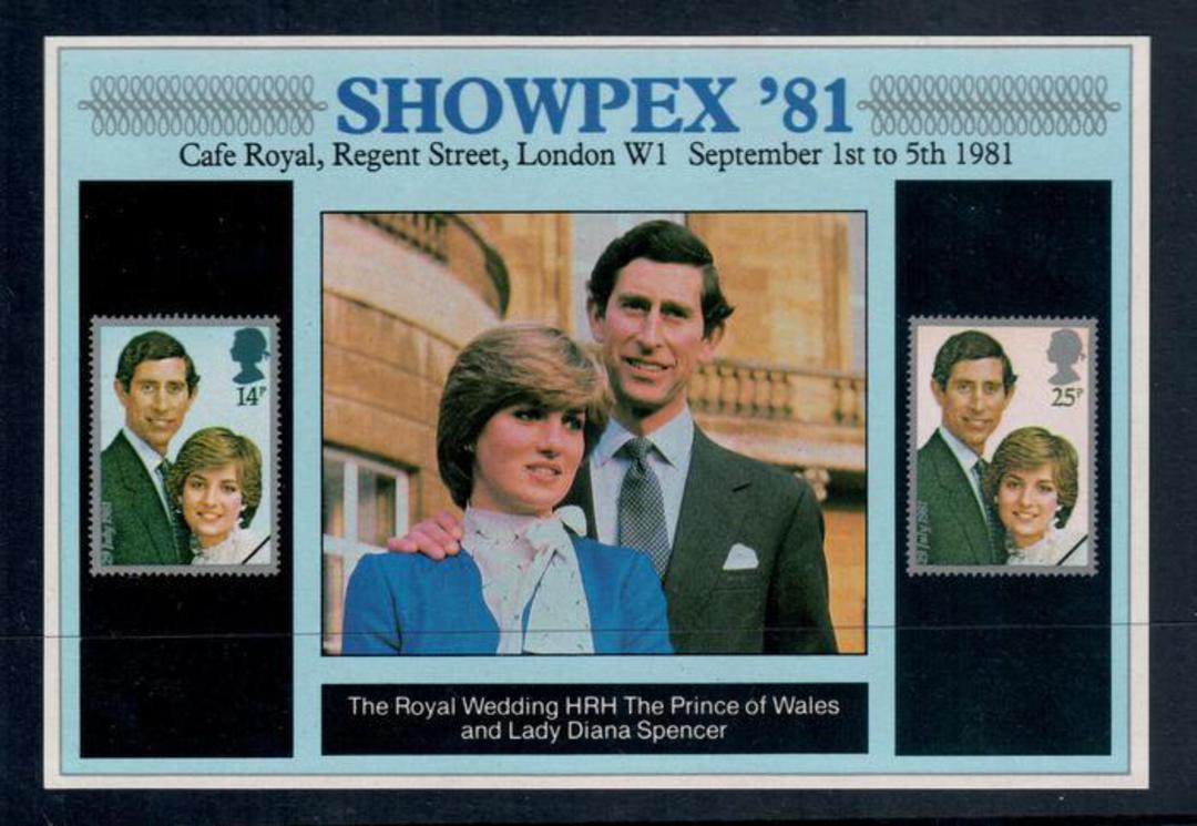 GREAT BRITAIN 1981 Royal Wedding of Prince Charles and Lady Diana Spencer. Cinderella issued by the Cafe Royal Regebt Street. - image 0