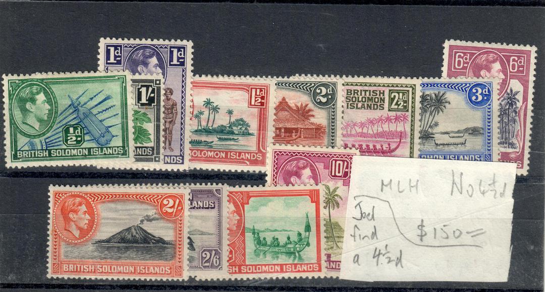 SOLOMON ISLANDS 1939 Definitive Set of 13. Scott 67-79. $US 48.50. - 21093 - Mint image 0
