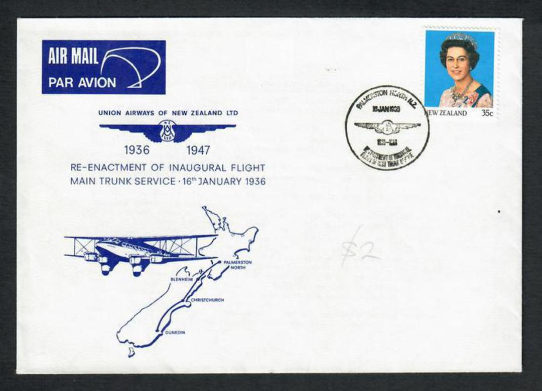 NEW ZEALAND 1969 Reenactment of the Unaugual Flight Main Trunk Service by Union airways. Special Postmark on cover. - 31530 - Po image 0
