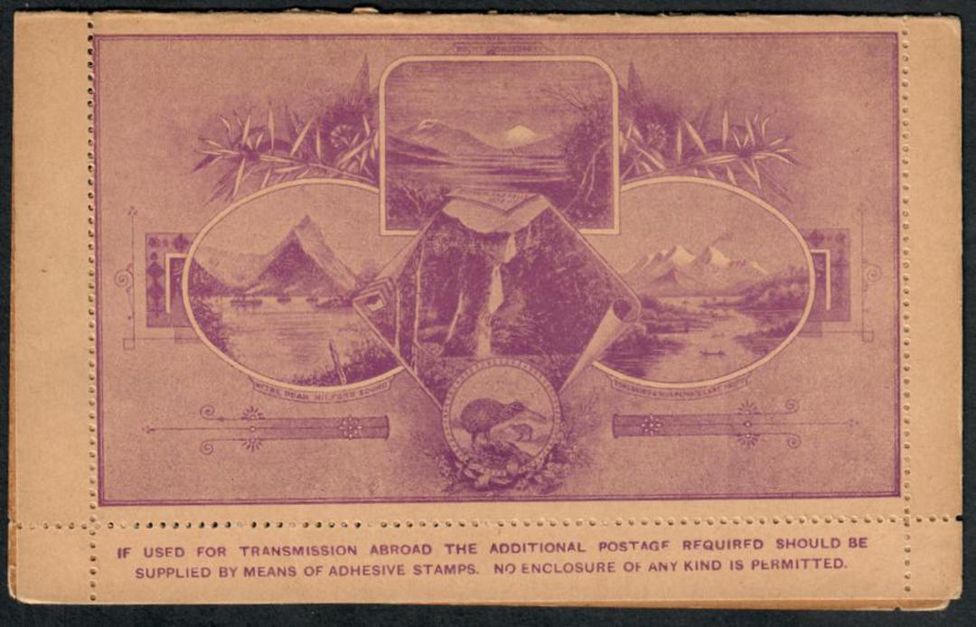 NEW ZEALAND 1897 Victoria 1st Lettercard 1½d Purple with Views on the reverse. - 34104 - PostalStaty image 0