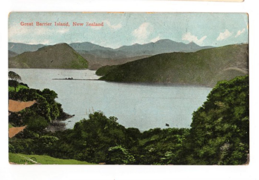 Coloured postcard of Great Barrier Island. - 45099 - Postcard image 0