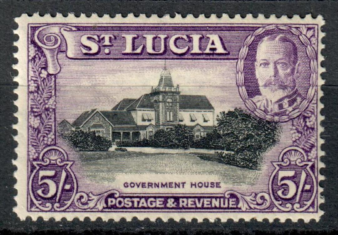 ST LUCIA 1936 Geo 5th Definitive 5/- Black and Violet.Very lightly hinged. - 8287 - UHM image 0