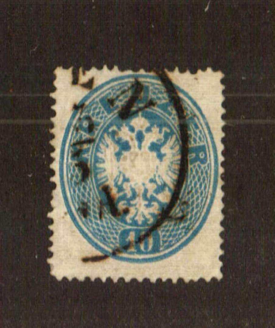 AUSTRIA 1863 10k Blue. Centered north. - 71547 - Used image 0