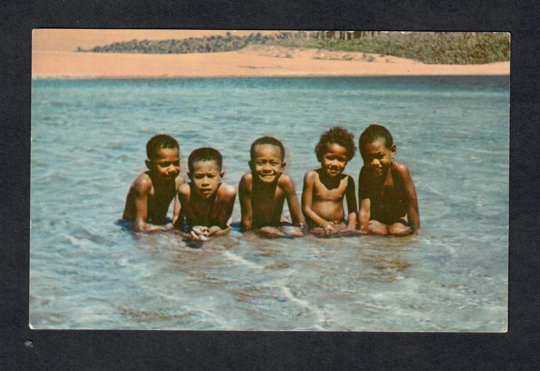 FIJI Coloured postcard of Children. - 43848 - Postcard image 0