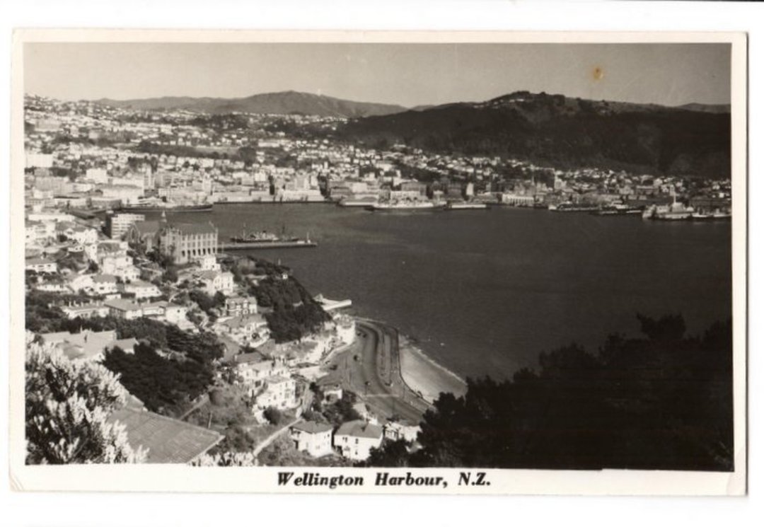 Real Photograph by Seaward of Wellington Harbour. - 47410 - Postcard image 0