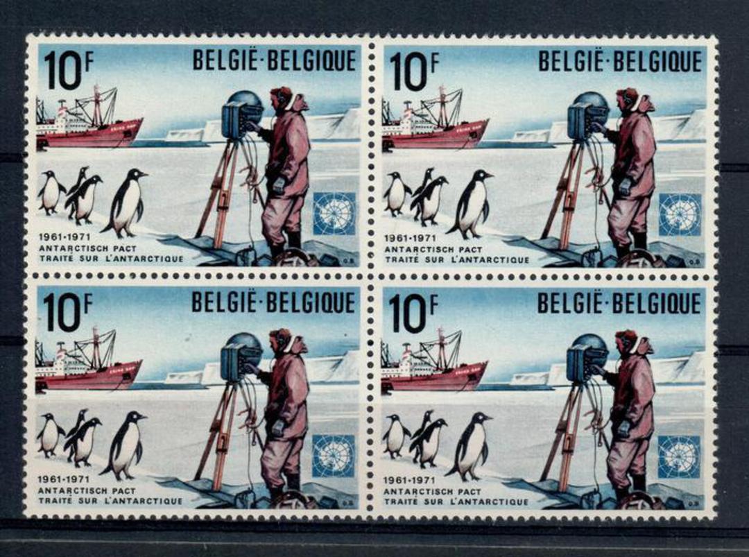 BELGIUM 1971 10th Anniversary of the Antarctic Treaty. Block of 4. - 21283 - UHM image 0