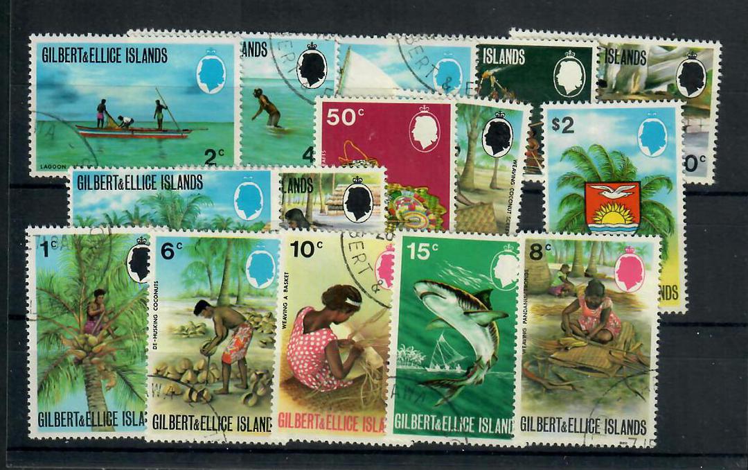 GILBERT & ELLICE ISLANDS 1971 Definitives. Set of 15. - 21730 - VFU image 0