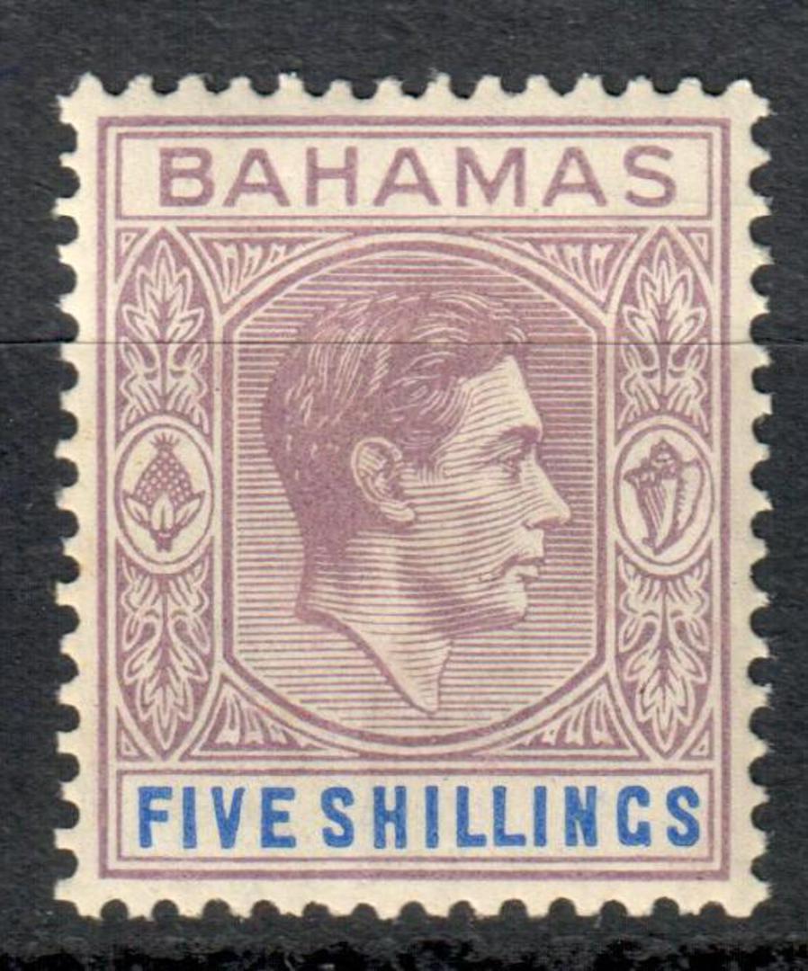BAHAMAS 1938 Geo 6th Definitive 5/- Purple and Blue. - 8266 - Mint image 0