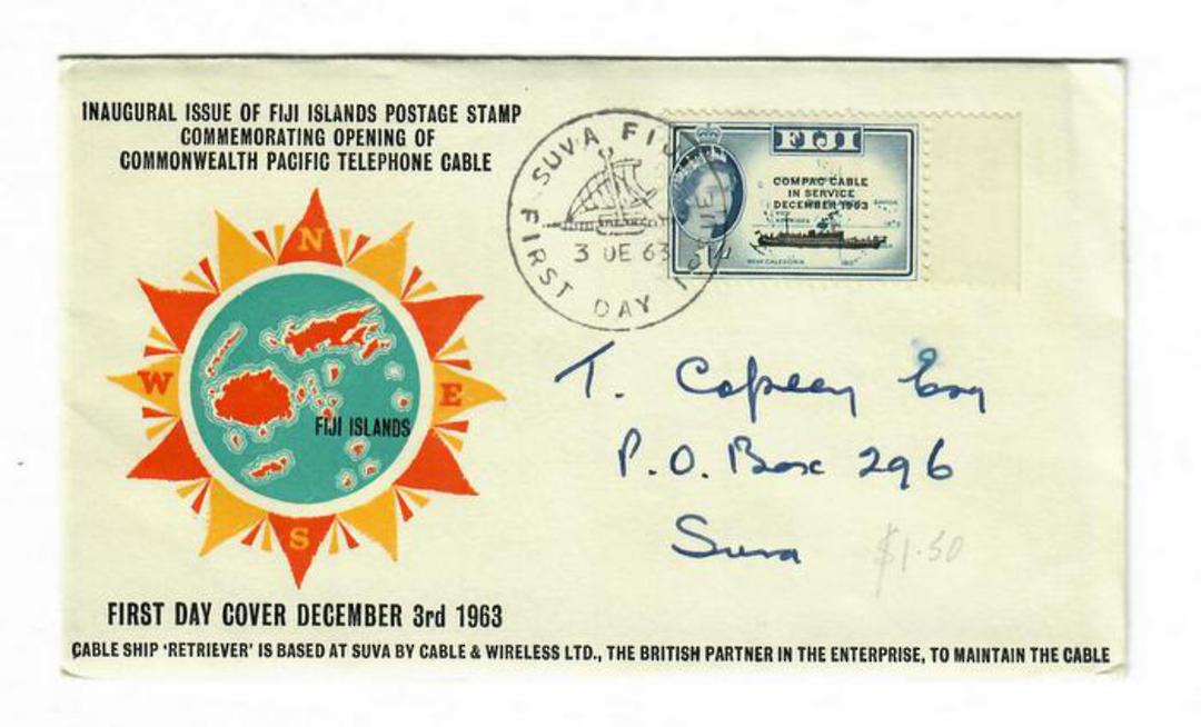 FIJI 1963 Commonwealth Cable on first day cover. - 32130 - FDC image 0