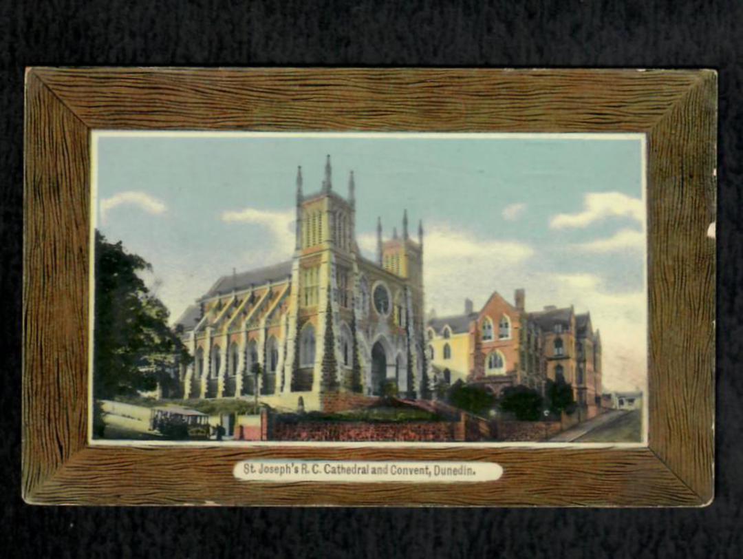 Coloured postcard of St Joseph's Roman Catholic Church and Convent Dunedin. - 49103 - Postcard image 0