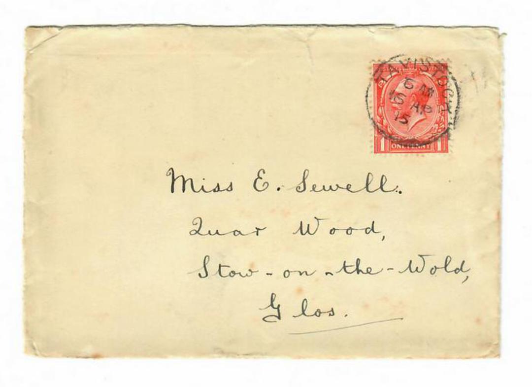 GREAT BRITAIN 1915 Postmark TAVISTOCK on cover to Stow-on -the-Wold. - 31185 - PostalHist image 0