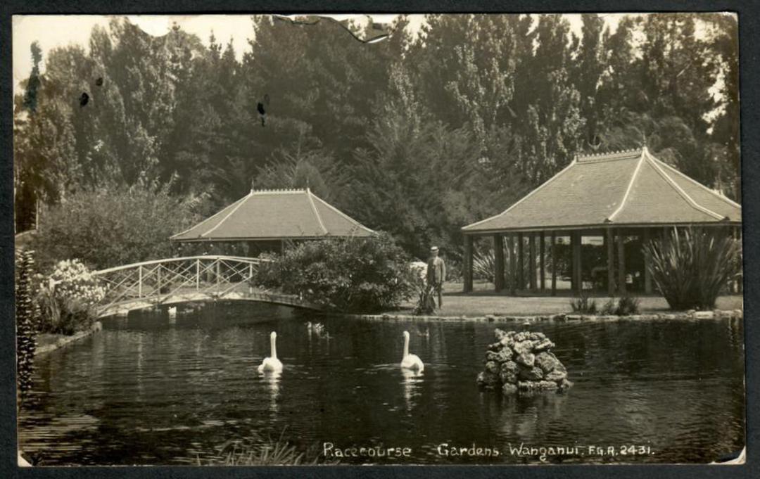 WANGANUI Racecourse Gardens. Real Photograph by Radcliffe. #2431 - 47103 - Postcard image 0
