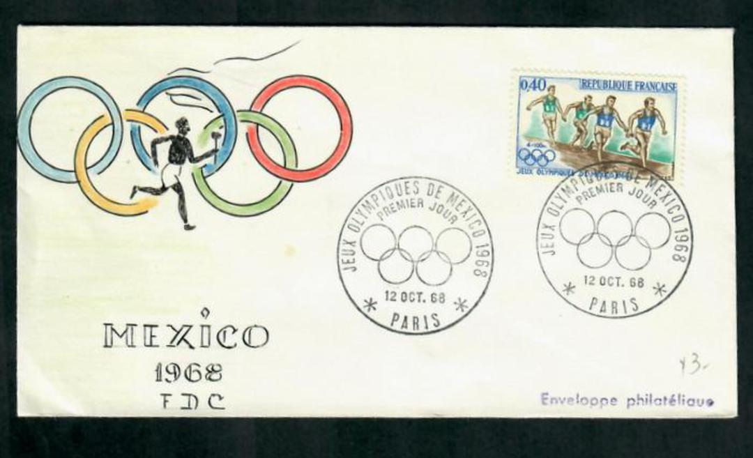 FRANCE 1968 Olympics on first day cover. - 31258 - FDC image 0